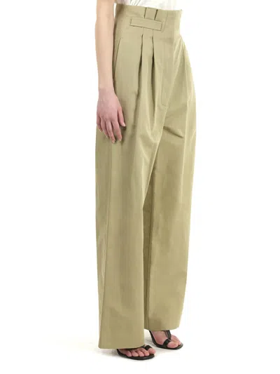 Loewe Linen Wide Leg Trousers Beige