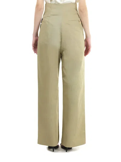 Loewe Linen Wide Leg Trousers Beige