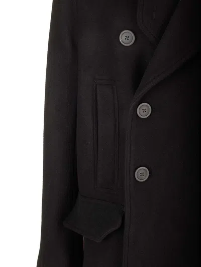 Rick Owens Officer Coat Structured Wide Lapels