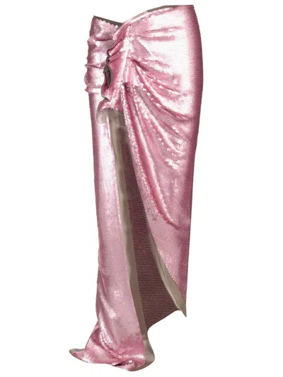 Rick Owens Long Skirt In Silk Chiffon With Sequins Skirts Rose In Pink