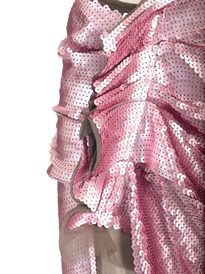 Rick Owens Long Skirt In Silk Chiffon With Sequins Skirts Rose In Pink