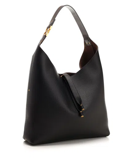 Chloé Marcie Hobo Bag In Grained Leather In Black