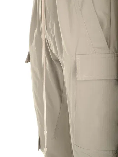 Rick Owens Mastodon Megacargo Trousers White In Neutral