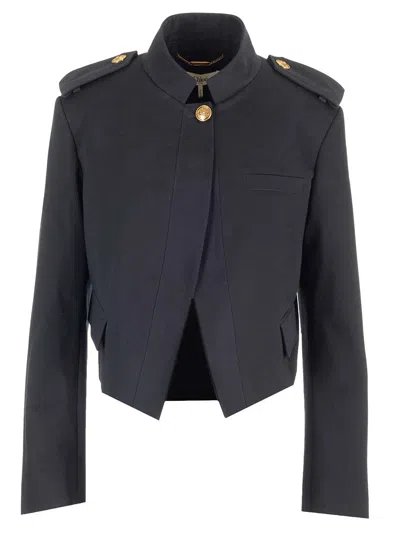 Chloé Military Style Jacket Jackets Blue
