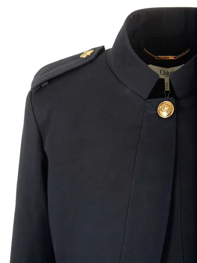 Chloé Military Style Jacket Jackets Blue