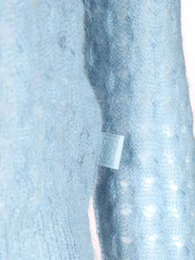 Loewe Mohair And Wool Blend Sweater Knitwear Light Blue In Blue