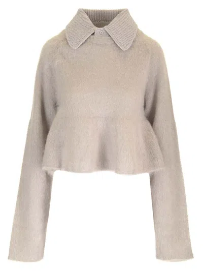 Loewe Mohair Sweater Knitwear Grey In Gray
