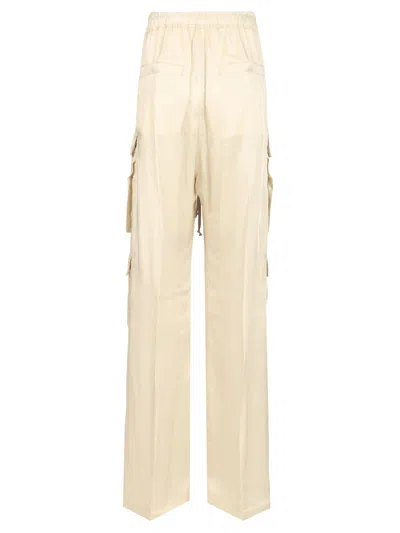 Rick Owens Multi-pocket Cargo Trousers White In Pink