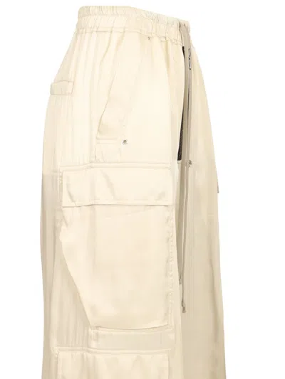 Rick Owens Multi-pocket Cargo Trousers White In Pink