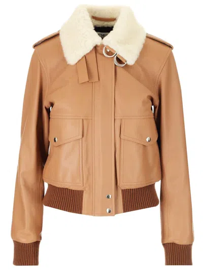 Loewe Nappa Aviator Jacket Jackets Brown In Brown