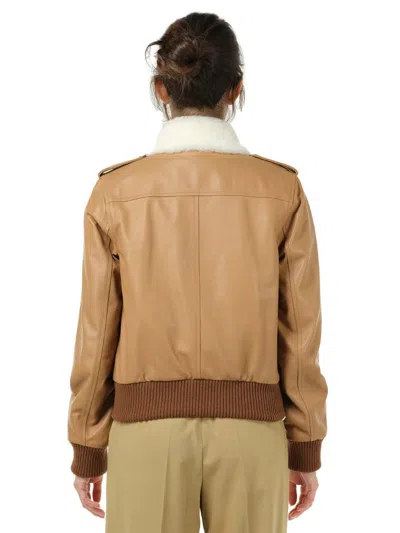 Loewe Nappa Aviator Jacket Jackets Brown In Brown