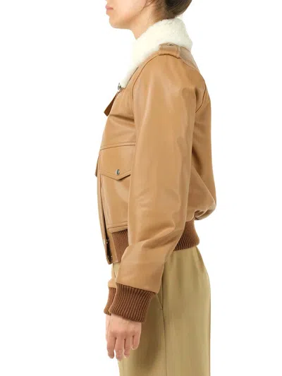 Loewe Nappa Aviator Jacket Jackets Brown In Brown