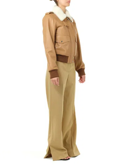 Loewe Nappa Aviator Jacket Jackets Brown In Brown