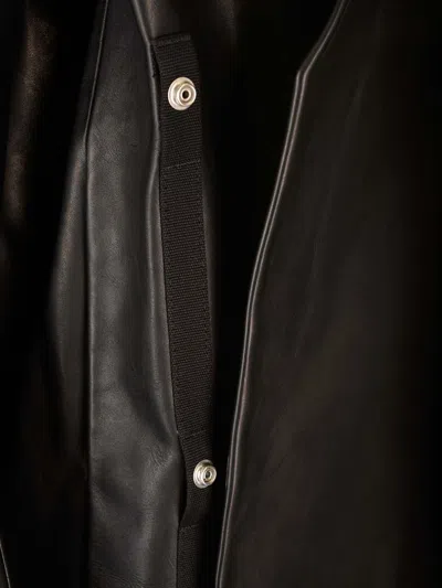 Rick Owens Womens Black Officer Two-slip-pockets Relaxed-fit Leather Jacket In Black