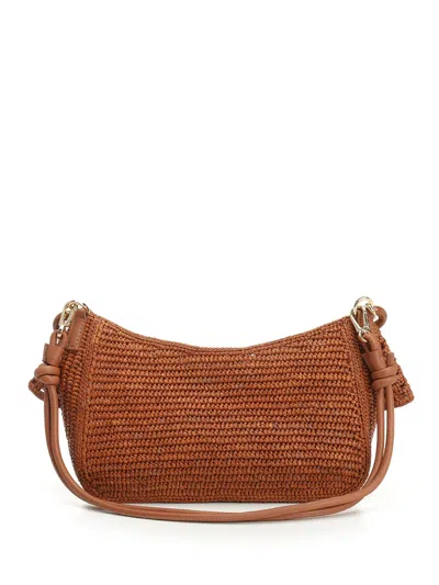 Loewe Medium Ola Shoulder Bag In Raffia And Calfskin