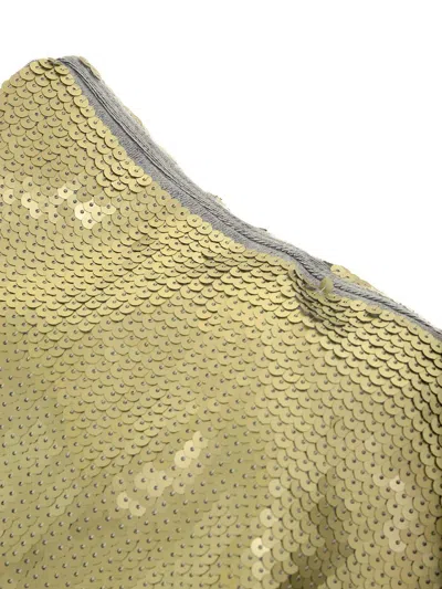 Rick Owens One-sleeved Top With Sequins Tops Yellow In Green
