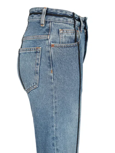 Mm6 Maison Margiela Straight-leg Jeans With Straps Embellishments In Blue