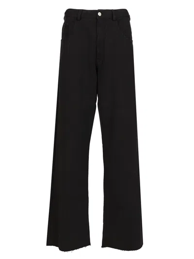 Mm6 Maison Margiela Black Jersey Five-pocket Trousers In Black