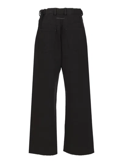 Mm6 Maison Margiela Black Jersey Five-pocket Trousers In Black