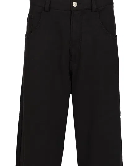Mm6 Maison Margiela Black Jersey Five-pocket Trousers In Black