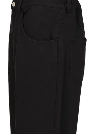 Mm6 Maison Margiela Black Jersey Five-pocket Trousers In Black