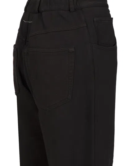 Mm6 Maison Margiela Black Jersey Five-pocket Trousers In Black