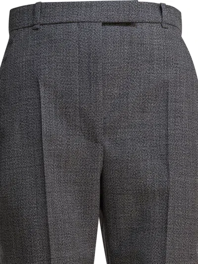 Alexander Mcqueen Trousers Back Pockets Belt Loops Front Pleats In Gray