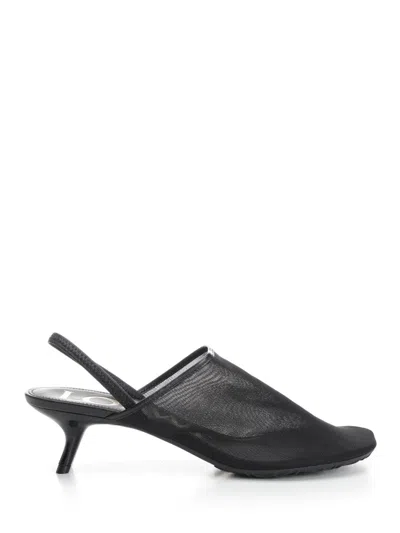 Loewe Petal Mesh Slingback Heel Sandals