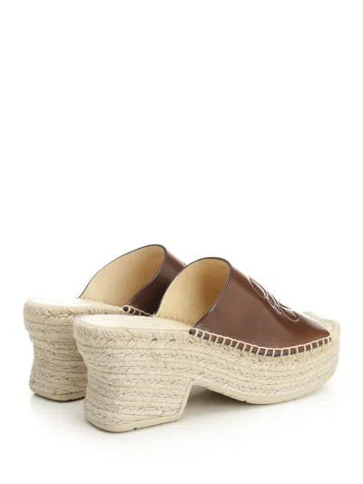 Loewe Petal Platform Espadrilles In Vegetable Tanned Calfskin Sandals Brown