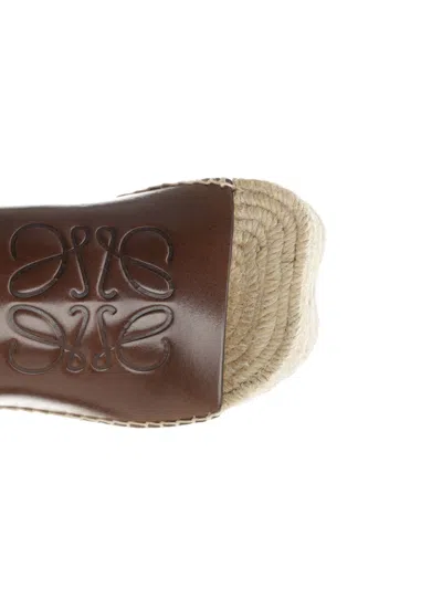 Loewe Petal Platform Espadrilles In Vegetable Tanned Calfskin Sandals Brown