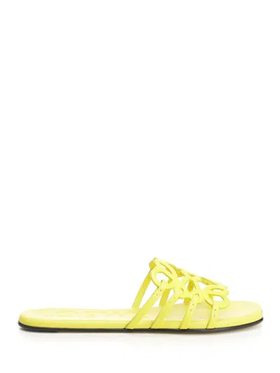 Loewe Petal Anagram Slide In Soft Calfskin