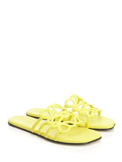 Loewe Petal Anagram Slide In Soft Calfskin
