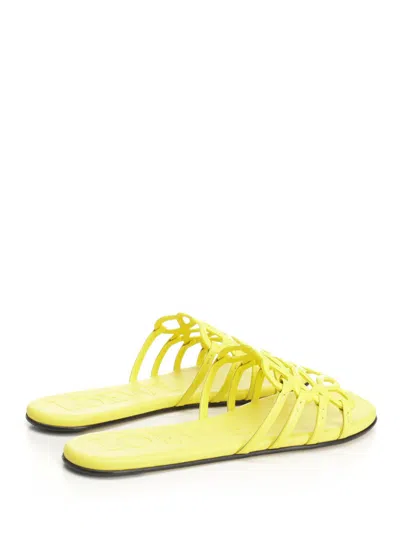 Loewe Petal Anagram Slide In Soft Calfskin