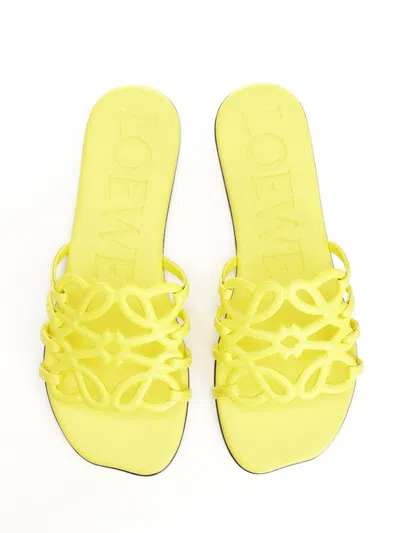 Loewe Petal Anagram Slide In Soft Calfskin