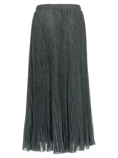 Ermanno Scervino Longuette Skirt With Pleated Design And Elastic Waistband In Gray