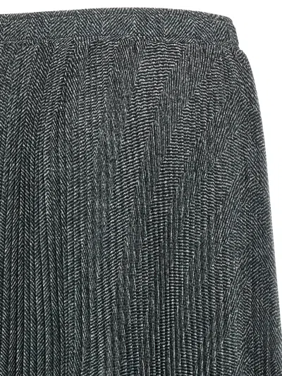 Ermanno Scervino Longuette Skirt With Pleated Design And Elastic Waistband In Gray