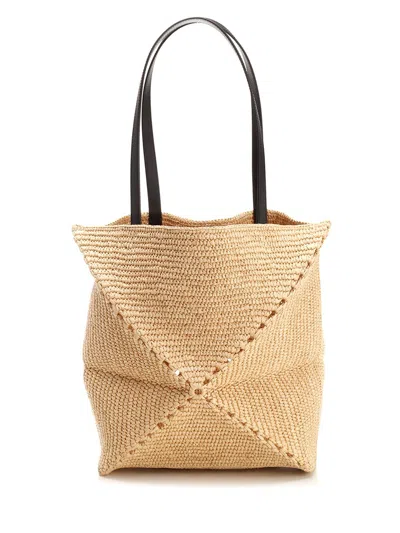 Loewe Puzzle Fold Handbags Beige