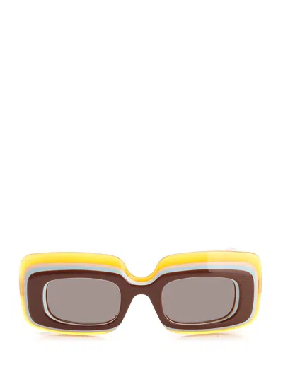 Loewe Rectangular Sun Glasses Multicolor