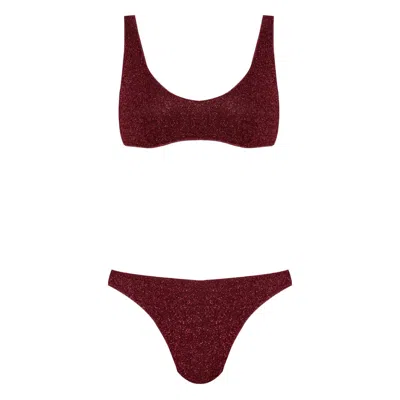 Oseree Wide Strap Two Piece Swimsuit In Purple
