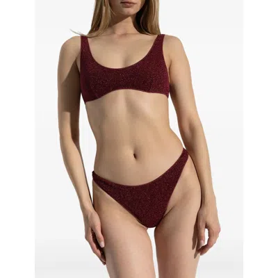 Oseree Wide Strap Two Piece Swimsuit In Purple