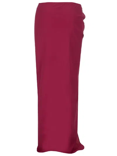 Rick Owens Red Silk Jersey Skirts Rose In Red