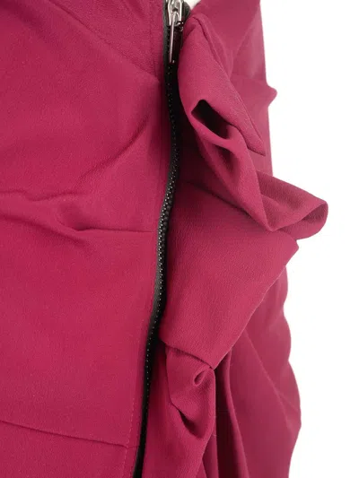 Rick Owens Red Silk Jersey Skirts Rose In Red