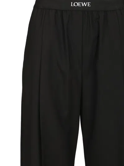 Loewe Regular Fit Wool Trousers Black