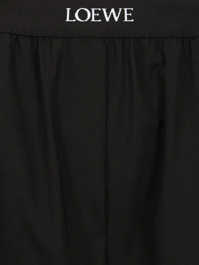 Loewe Regular Fit Wool Trousers Black