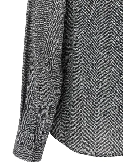 Ermanno Scervino Herringbone Shirt Adorned With Rhinestone Details