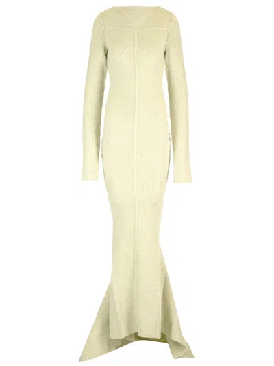 Rick Owens Ribbed Knit Mermaid Dress Dresses Green In Green
