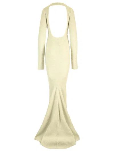 Rick Owens Ribbed Knit Mermaid Dress Dresses Green In Green