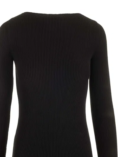 Rick Owens Wool Sheath Dress With Cut-out In Black