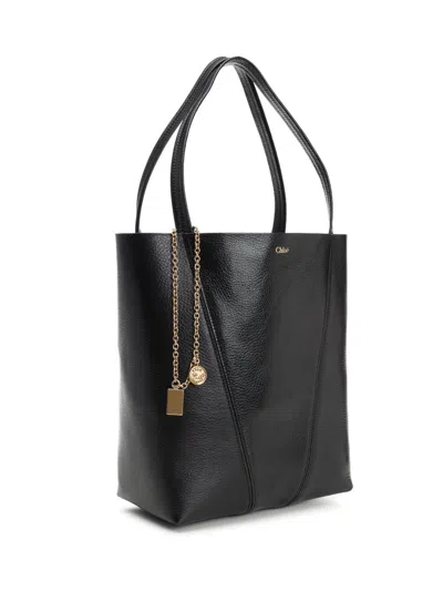 Chloé Small Spin Tote In Grained Leather Bags