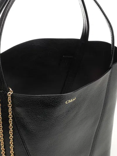 Chloé Small Spin Tote In Grained Leather Bags